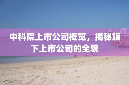 中科院上市公司概览，揭秘旗下上市公司的全貌