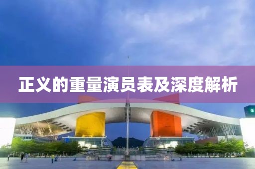 正义的重量演员表及深度解析