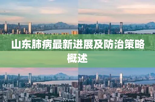 山东肺病最新进展及防治策略概述