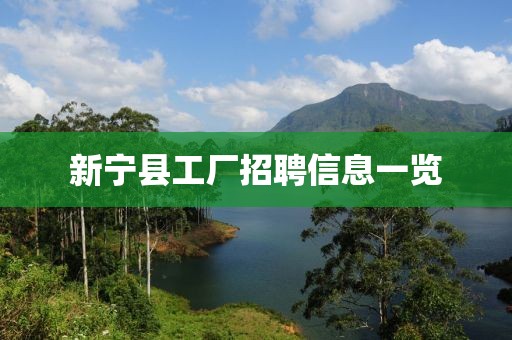 新宁县工厂招聘信息一览
