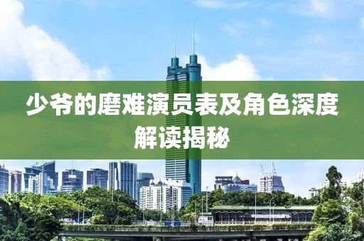 少爷的磨难演员表及角色深度解读揭秘