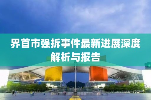 界首市强拆事件最新进展深度解析与报告