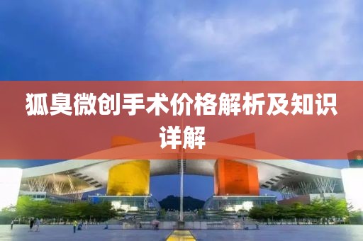 狐臭微创手术价格解析及知识详解