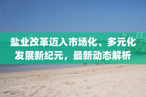 盐业改革迈入市场化、多元化发展新纪元，最新动态解析