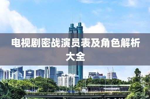 电视剧密战演员表及角色解析大全