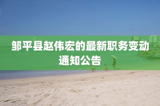 邹平县赵伟宏的最新职务变动通知公告