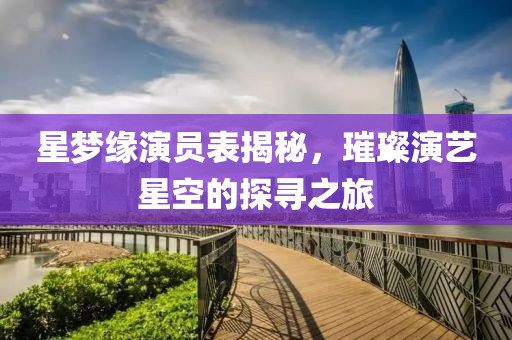 星梦缘演员表揭秘，璀璨演艺星空的探寻之旅