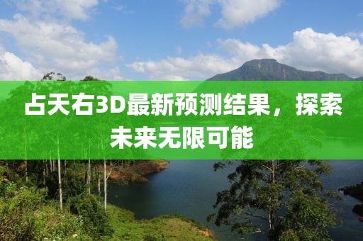 占天右3D最新预测结果，探索未来无限可能