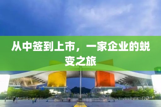 从中签到上市，一家企业的蜕变之旅