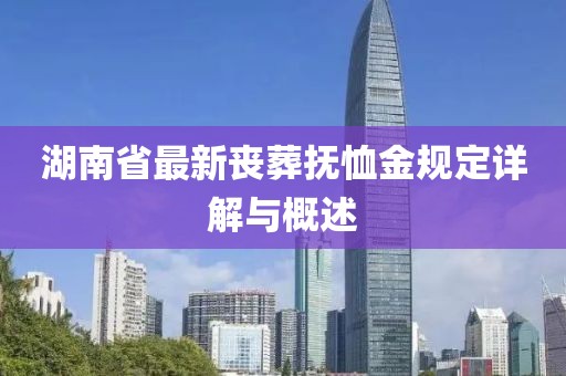 湖南省最新丧葬抚恤金规定详解与概述
