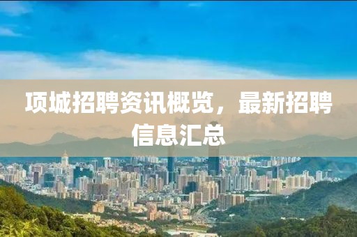 项城招聘资讯概览，最新招聘信息汇总