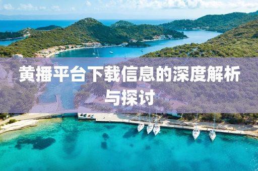 黄播平台下载信息的深度解析与探讨