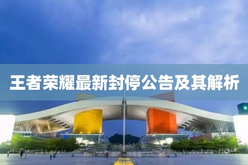王者荣耀最新封停公告及其解析