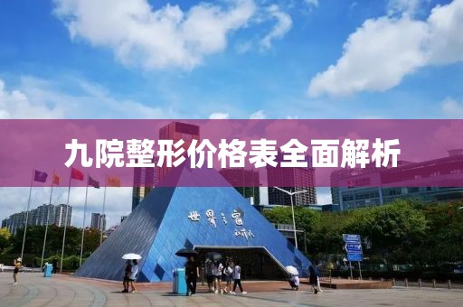 九院整形价格表全面解析