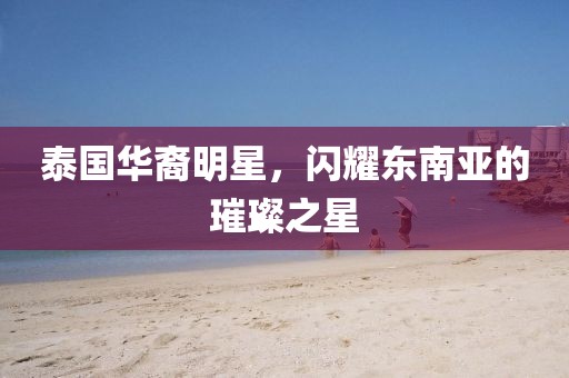 泰国华裔明星，闪耀东南亚的璀璨之星